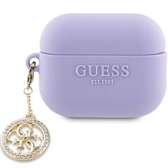 Guess case for AirPods Pro 2 GUAP23DSLGHDU purple Silicone 4G Diamond Charm 3666339171278