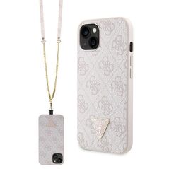 Guess case for iPhone 13 6,1&quot; GUHCP13MP4TDSCPP pink HC PU Leather Metal Logo Strass Crossbody 3666339147150
