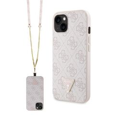 Guess case for iPhone 14 6,1&quot; GUHCP14SP4TDSCPP pink HC PU Leather Metal Logo Strass Crossbody 3666339147181