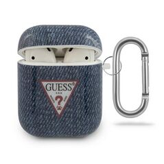 Guess case for AirPods GUACA2TPUJULDB navy blue Jeans Collection 3700740485651