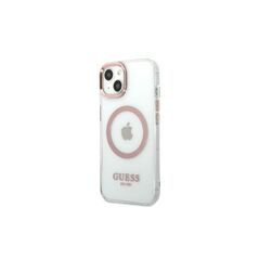 Guess case for iPhone 13 Pro / 13 6,1&quot; GUHMP13LHTRMP pink hard case Metal Outline Magsafe 3666339057190