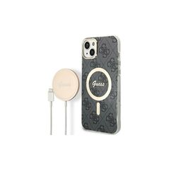 Guess set Case + Charger for iPhone 14 Pro Max 6,7&quot; GUBPP14XH4EACSK black BP Magsafe Case + Charger 4G 3666339102845