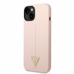 Guess case for iPhone 14 Plus 6,7&quot; GUHCP14MSLTGP pink hardcase Silicone Line & Triangle 3666339065935