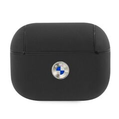 BMW case for AirPods Pro BMAPSSLBK black Geniune Leather Silver Logo 3666339009410