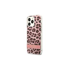 Guess case for IPhone 13 Pro Max 6,7&quot; GUHCP13XHSLEOP hard case pink Leopard Electro Stripe 3666339047511