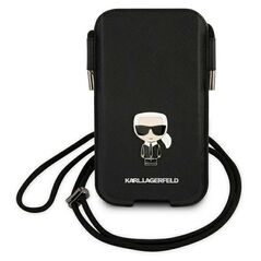 Karl Lagerfeld handbag for phone 6,7&quot; hardcase black KLHCP12LOPHKMK Saffiano Ikonik Karl's 3666339018726