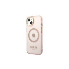 Guess case for iPhone 13 Pro Max 6,7&quot; GUHMP13XHTCMP pink hard case Gold Outline Translucent MagSafe 3666339057121