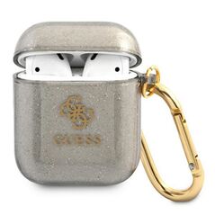 Guess case for Airpods GUA2UCG4GK black Glitter Collection 3666339009847