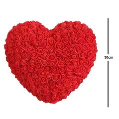 Μεγάλη Καρδιά απο Τεχνητά Τριαντάφυλλα σε Κουτί 30cm