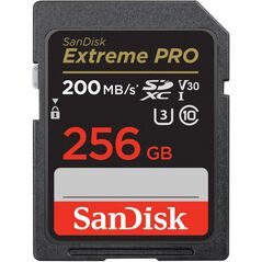 SanDisk memory card 256GB SDXC Extreme Pro 200 / 140 MB/s C10 V30 UHS-I U3 6196591886580