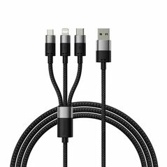 Charging cable Baseus StarSpeed, 3in1, Micro USB, Lightning, Type-C, 0.6m, Black - 40439 έως 12 άτοκες Δόσεις