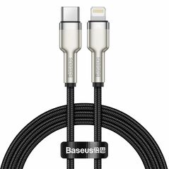Data cable Baseus Cafule, Type-C - Lightning, 20W, 1.0m, Black - 40475 έως 12 άτοκες Δόσεις