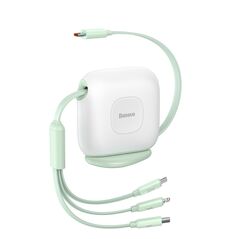 Baseus Traction Series 3-in-1 retractable cable USB Type C - micro USB / USB Type C / Lightning Power Delivery 100W 1.7m green (CAQY000006)