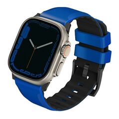 Uniq Linus Strap Case for Apple Watch 1/2/3/4/5/6/7/8/9/SE/SE2/Ultra 42/44/45/49mm Airosoft Silicone Blue/Racing Blue