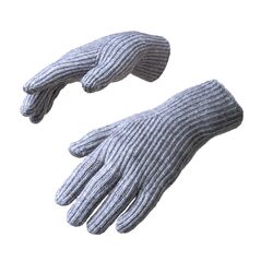 Braided telephone gloves with cut-outs for fingers - gray