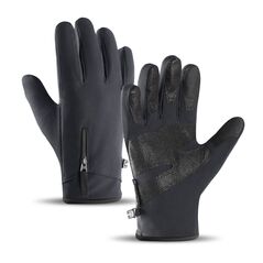 Anti-slip winter phone sports gloves (size XL) - black