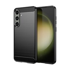 Case for Carbon Case Samsung Galaxy S24+ flexible silicone carbon cover - black