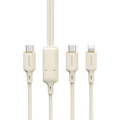 Dudao L7SF 2in1 cable USB-C - USB-C / Lightning 100W 1.2m - beige