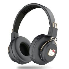 Hello Kitty Metal Logo Bluetooth on-ear headphones - black