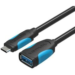 VENTION USB 3.0 A Female to Type-C Male OTG Cable 0.1M Black (VAS-A51-B010) (VENVAS-A51-B010) έως 12 άτοκες Δόσεις