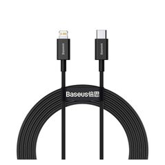 Baseus Superior USB-C to Lightning Cable 20W Μαύρο 2m (CATLYS-C01) (BASCATLYSC01) έως 12 άτοκες Δόσεις