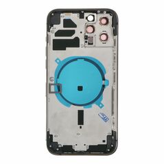 APPLE iPhone 12 Pro Max - Back battery door cover middle frame housing with small parts Black OEM SP61125BK-3-O 80215 έως 12 άτοκες Δόσεις