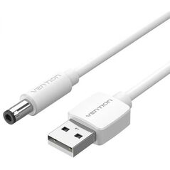 VENTION USB to DC 5.5mm Barrel Jack Power Cable 1.5M White Tuning Fork Type (CEYWG) (VENCEYWG) έως 12 άτοκες Δόσεις