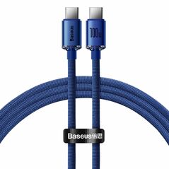 Baseus Crystal Shine Braided USB 2.0 Cable USB-C male - USB-C male Μπλε 1.2m (CAJY000603) (BASCAJY000603) έως 12 άτοκες Δόσεις