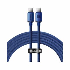 Baseus Crystal Shine cable USB-C to USB-C, 100W, 2m Blue (CAJY000703) (BASCAJY000703) έως 12 άτοκες Δόσεις