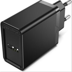 VENTION USB Wall Charger (12W) EU Black (FAAB0-EU) (VENFAAB0-EU) έως 12 άτοκες Δόσεις