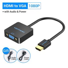 VENTION HDMI to VGA Converter with Female Micro USB and Audio Port 0.15M Black (ACRBB) (VENACRBB) έως 12 άτοκες Δόσεις