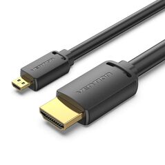 VENTION Micro HDMI to HDMI 4K HD Cable 1.5M Black (AGIBG) (VENAGIBG) έως 12 άτοκες Δόσεις