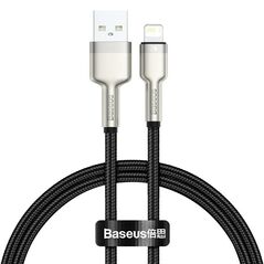 Baseus Braided USB to Lightning Cable Μαύρο 2m  (CALJK-B01) (BASCALJK-B01) έως 12 άτοκες Δόσεις