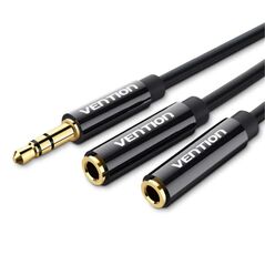 VENTION 3.5mm Male to 2*3.5mm Female Stereo Splitter Cable 0.3M Black ABS Type (BBSBY) (VENBBSBY) έως 12 άτοκες Δόσεις