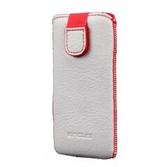 Ancus Θήκη Protect Ancus για Apple iPhone SE 5 5S 5C Nokia 105 TA-1174 και Huawei Y360 Old Leather Λευκή με Κόκκινη Ραφή 02421 5210029000089