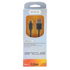 Ancus Καλώδιο σύνδεσης Ancus USB-C 2,1Α Μαύρο 1.5m 21953 5210029057137