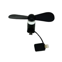 Ancus Micro USB Mini Fan Ancus Μαύρο με επιπλέον Κονέκτορα Lightning 27823 5210029072765