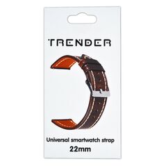 Trender Ανταλλακτικό Λουράκι Trender TR-GL22BW Δερμάτινο 22mm Καφέ 36183 3822132275125