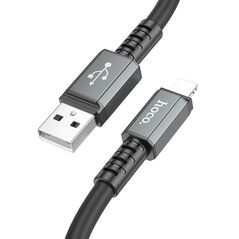 Hoco Καλώδιο Σύνδεσης Hoco X85 Strength USB σε Lightning 2.4A Μαύρο 1m Υψηλής Αντοχής 37477 6931474777430