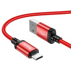 Hoco Καλώδιο σύνδεσης Hoco X89 Wind USB σε Micro USB 2.4A 1m Κόκκινο Braided 39122 6931474784353