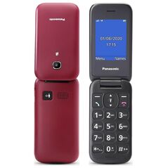 Panasonic Panasonic KX-TU400EXR Κόκκινο 2.4" με MicroSD μέχρι 32GB, Bluetooth, Κάμερα, Μεγάλα Γράμματα και Πλήκτρο SOS 39426 5025232935727