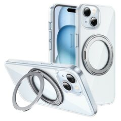 Hoco Θήκη Hoco Stand Magnetic Case 2 in 1 Mag-Charge 360° Rotating Ring για Apple iPhone 15 Διάφανη 40716 6942007605939