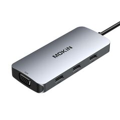 Mokin MOKiN 7in1 Adapter Hub USB-C to 2x HDMI + 3x USB 2.0 + DP + VGA (silver) 059614  MOUC0507 έως και 12 άτοκες δόσεις 6976301930947