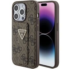 Guess case for iPhone 15 Pro Max 6,7&quot; GUHCP15XPGS4TDW brown HC GRIPSTAND PU 4G TRIANGLE STRASS 3666339197469