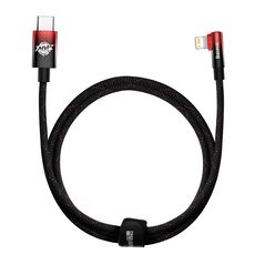 Baseus MVP 2 Elbow Right Angle Power Delivery Cable with Side USB Type C / Lightning 1m 20W Red (CAVP000220)