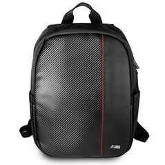 BMW Carbon Red Stripe backpack for a 16&quot; laptop - black