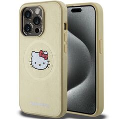 Hello Kitty Leather Kitty Head MagSafe case for iPhone 15 Pro Max - gold