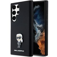Karl Lagerfeld Silicone Ikonik Metal Pin case for Samsung Galaxy S23 Ultra - black
