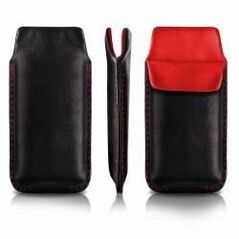 Vertical leather bar Vena SONY ERICSSON X10 MINI black (red inside) 08063502