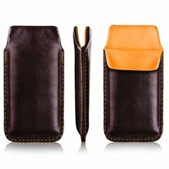 Vertical Leather bar Vena SONY ERICSSON X8  black (orange inside) 08021175